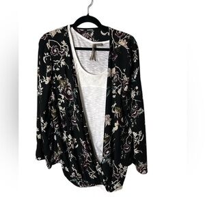 floral twist knot blouse,not including tank,loose fit,office siren,lagenlook